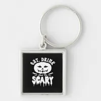 Eat Drink And Be Scary Halloween Retro Classic Keychain