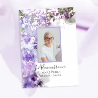 Purple Lilac Flowers Watercolor Death Anniversary Invitation