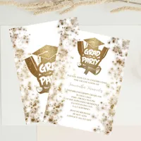 Gold Glitter Elegant Stylish Graduation Party  Invitation