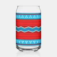 Southwest River Canyon Geometric Red Turquoise Can Glass