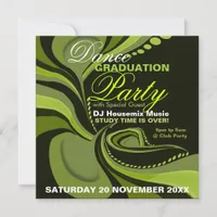 Green Diva Graduation House Party Invitation