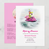 Funny Prosecco Flamingo Beach Bachelorette Weekend Invitation