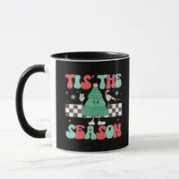 Tis Season Retro Womans Holiday Mug