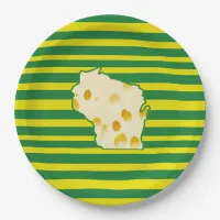 Green and Gold Cheese Head Paper Plates