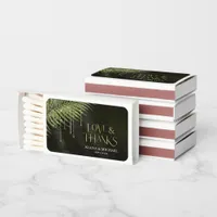 Jewel Palm Leaf Wedding Love Thanks Green ID830 Matchboxes