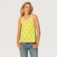 Tank Top (ao) - Yellow Stars on Pale Yellow