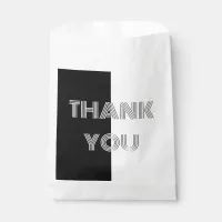 Thank You Black White Op Art Retro Simple Stylish Favor Bag