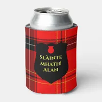 Slàinte Mhath Scottish Cheers Red Tartan Can Cooler