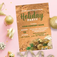 Festive Decorations Gold Christmas Holiday Company Invitation