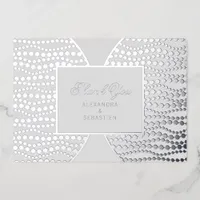 Chic Script Gray Pearl Silver Foil Thank You Card