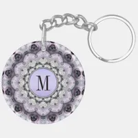 Lilac Lace Balance Energy YinYang Key Chain