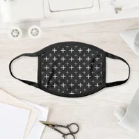 Modern Simple Black And White Cross Pattern Face Mask