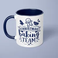 Christmas Baking Team Cute Navy Blue Holiday Mug