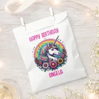 Magical Colorful Unicorn and Rainbow Personalized Favor Bag