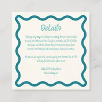 Handwritten Whimsical Wavy Border Wedding Details Enclosure Card