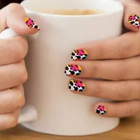 Vibrant Faux Neon Wild Animal Skin Pattern Design Minx Nail Art