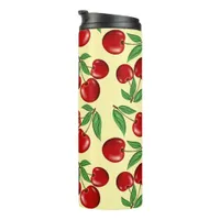 Red Cherries All Over Pattern Custom Thermal Tumbler