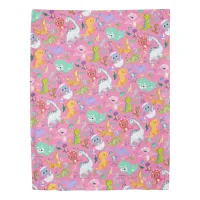 Cute Dinosaur Pattern on Pink | Duvet Cover