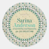 Teal Green Polka Dot Pattern Made By Labels