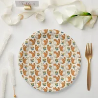 Orange and White Cats Naive Art Style Paper Plates
