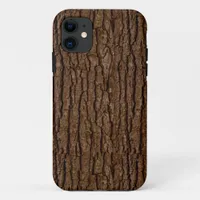 Rustic Faux Piece of Wood Grain Tree Bark iPhone 11 Case