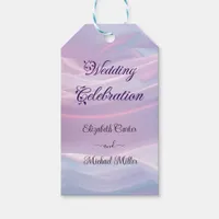 Whispers of Silk: Dreamy Pastel Waves Pink Blue  Gift Tags