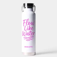 Motivational quote pink flow like water yoga water bottle