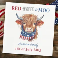 Custom 4th Of July Red White Blue Patriotic Cow Napkins
