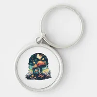 Cottagecore And Aesthetic Goblincore Mushroom Fair Keychain