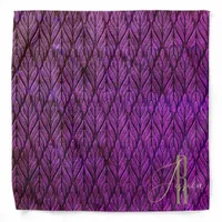 Violet Leaves Leather pattern & monogram Bandana