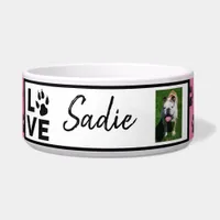 Paw Print. Dog's name and photo Custom Bowl