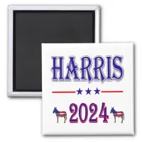 Harris 2024 Pres Democrat Donkeys USA Flag Magnet