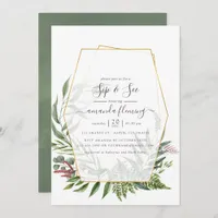 Forest Herbarium Geometric Sip and See Invitation