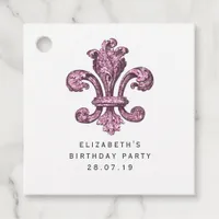 Pink and Black Fleur de Lis Favor Tags