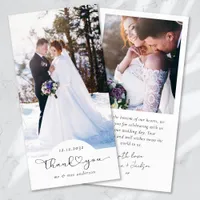 Heart Script Photo Wedding Thank You Card