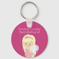 Cute Flower Fairy with Girl's Name Keychain