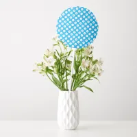 Pink on Blue Polka-Dotted Balloon