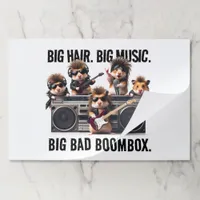 Funny Big Hair Music Boombox Hamster Supergroup Paper Pad