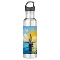 Sailboat at Sunset Stainless Steel Water Bottle