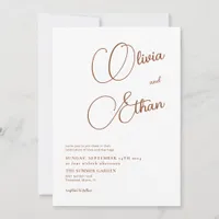 Minimalist Terracotta Wedding Invitation 