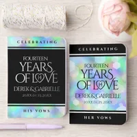 Elegant 14th Opal Wedding Anniversary Celebration Foil Vow Books