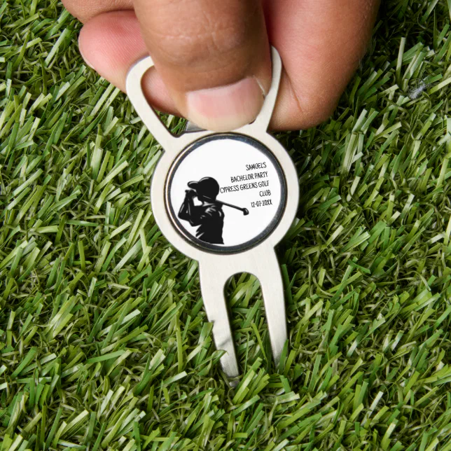 Black golfer Golfing Trip Bachelor Party minimal  Divot Tool