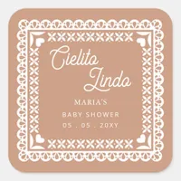 Mexican Papel Picado Cielito Lindo Baby Shower Square Sticker