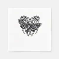 Deathshead Moth Classic - Skeleton Hand Heart Napkins