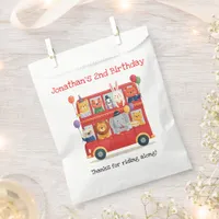 Cute Animal Double Decker Party Bus Birthday Favor Bag