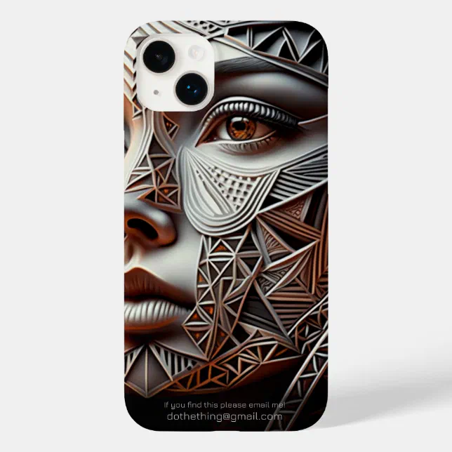 Metallic Pearlescent Geometric Woman's Face Case-Mate iPhone 14 Plus Case