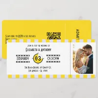 Gen Z Yellow, Lavender & White Cinema Ticket Invitation