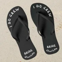 Brides Personalized Black And White Bachelorette Flip Flops