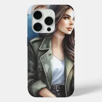 Modern Woman Illustration iPhone 15 Pro Case