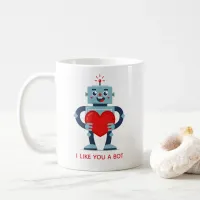 Robot Heart Cute Personalized Valentine Coffee Mug